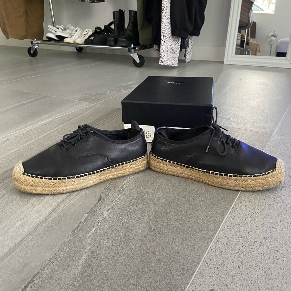 Saint Laurent Black Espadrille 6.5